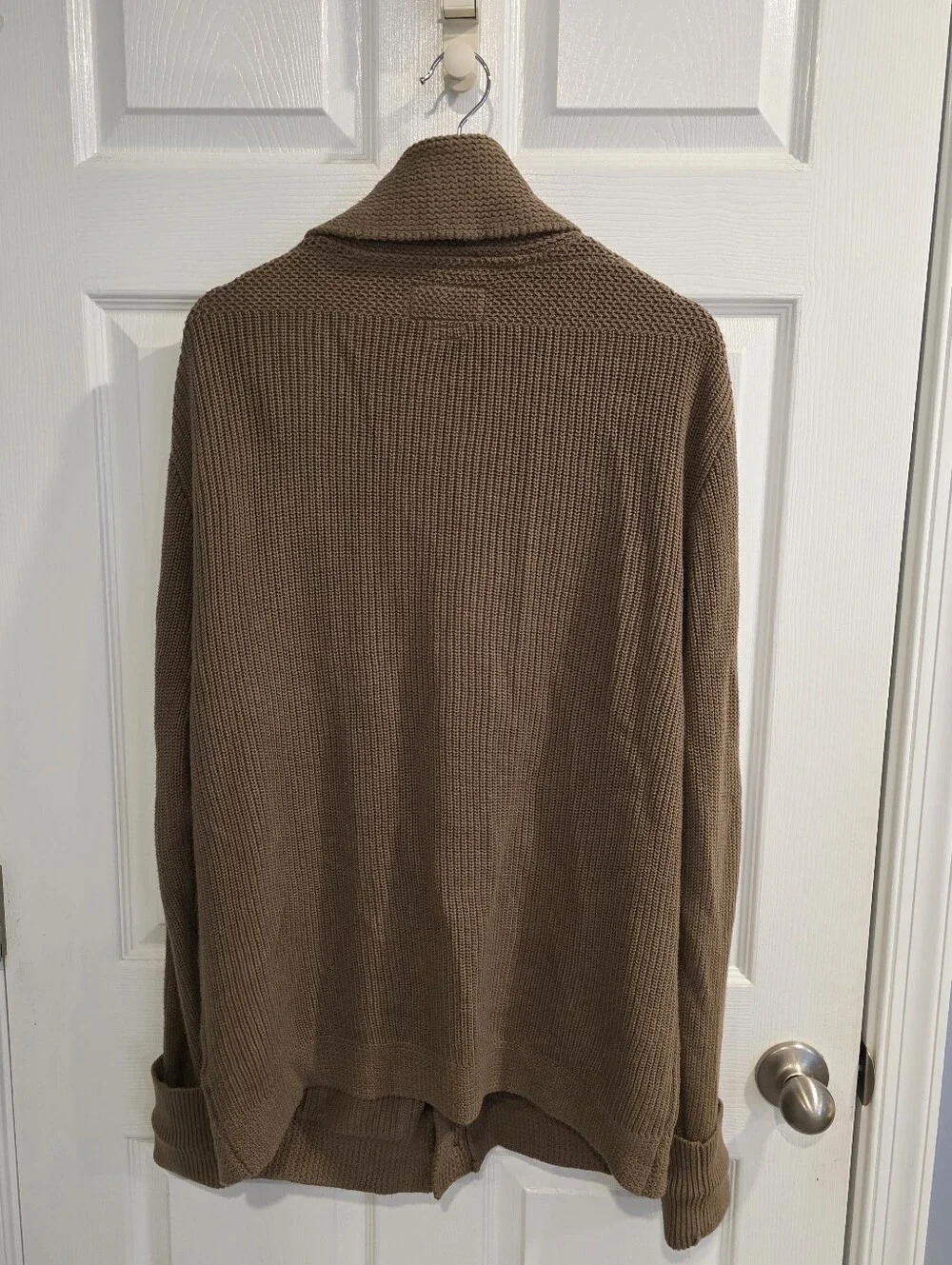 Grayers Cotton Shawl Collar Cardigan Sweater Medium Brown